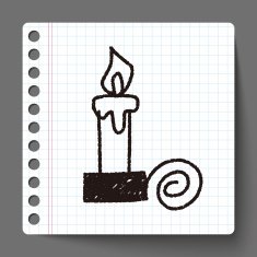 Christmas candle doodle drawing N3