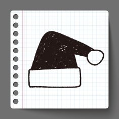 Christmas hat doodle drawing N5