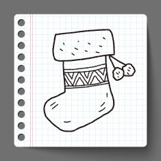 Christmas socks doodle drawing N8