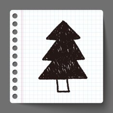 Christmas tree doodle drawing N10