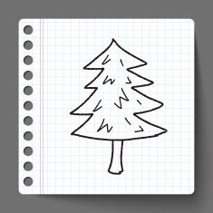 Christmas tree doodle drawing N11