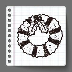 Christmas wreath doodle N6