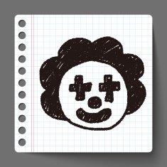clown doodle drawing N23