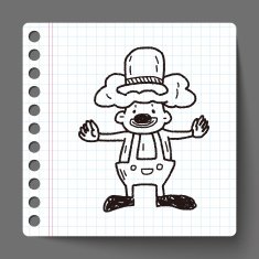 clown doodle drawing N24