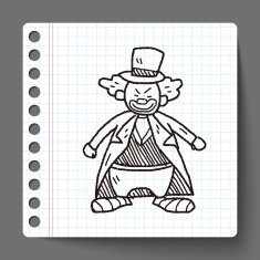 clown doodle drawing N25