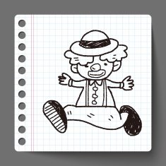 clown doodle drawing N30