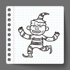 clown doodle drawing N33