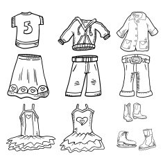 Clothing Doodles - Vector Illustrations free image download