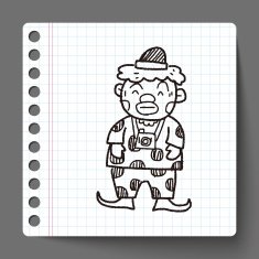 clown doodle drawing N42