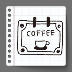 coffee shop sign doodle drawing N3