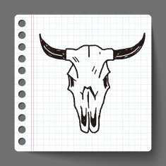 cow skull doodle N2