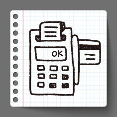 Credit card machine doodle drawing N3