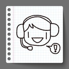 Customer service doodle drawing N3