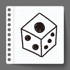 dice doodle drawing N3