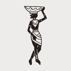 African Vase woman doodle N3