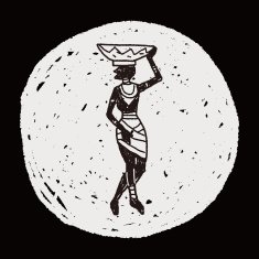 African Vase woman doodle N5