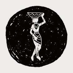 African Vase woman doodle N6