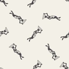 African Vase woman doodle seamless pattern background