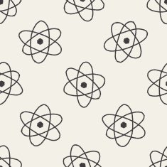 atom doodle seamless pattern background N2