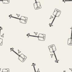 banjo doodle seamless pattern background N2