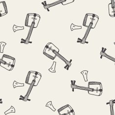 banjo doodle seamless pattern background N7