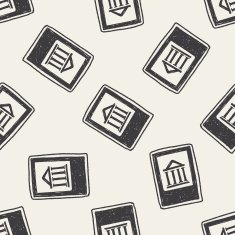 bank doodle seamless pattern background