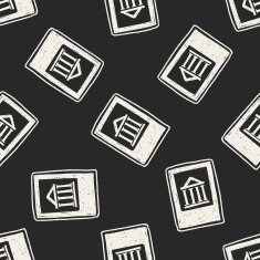 bank doodle seamless pattern background N2