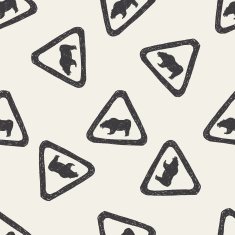 bear sign doodle seamless pattern background