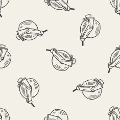 bearing doodle seamless pattern background