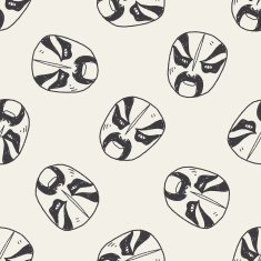 Beijing opera doodle seamless pattern background