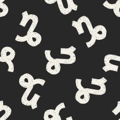 Capricorn Constellation doodle seamless pattern background N2