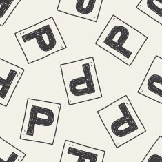 car park doodle seamless pattern background
