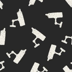 cctv doodle seamless pattern background N2
