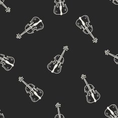 Cello doodle seamless pattern background N2