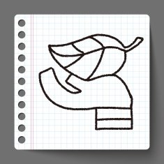 doodle hand and leaf N3