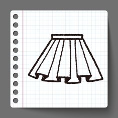 doodle pleated skirt N3