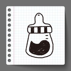 feeding bottle doodle drawing N3