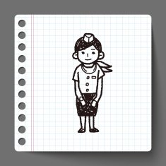 flight attendant doodle N4