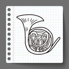 French Horn doodle N2