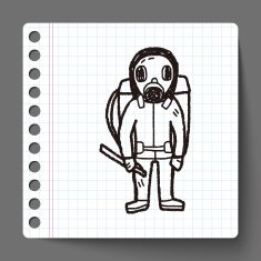 gas mask doodle N2