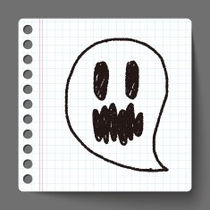 ghost doodle drawing N6