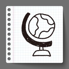 globe doodle drawing N6