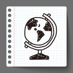 globe doodle drawing N7
