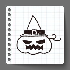 halloween pumpkin doodle drawing N5