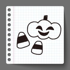 halloween pumpkin doodle drawing N6