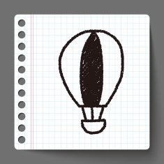 hot air balloon doodle drawing N3