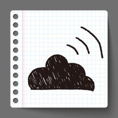 internet cloud doodle drawing N19