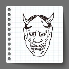 Japan ghost mask doodle N2