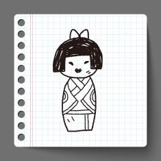 Japanese doll doodle N4