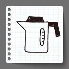 kitchenware hot water bottle doodle drawing N6